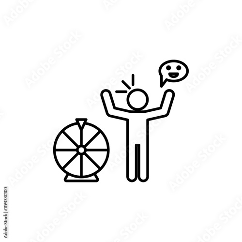 Men luck icon Flat illustration sign