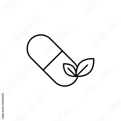 Natural medicine icon Flat illustration sign