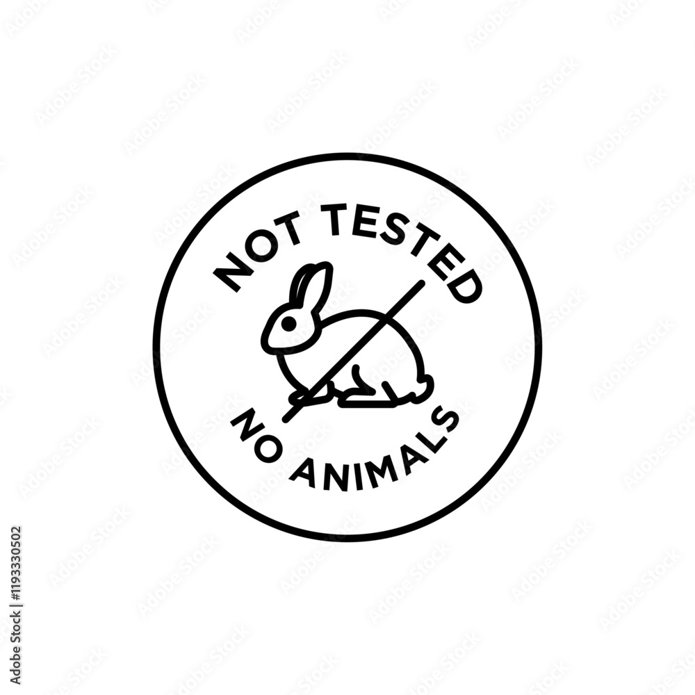 Not tested on animals icon Flat illustration sign Not tested on animals icon Flat illustration sign