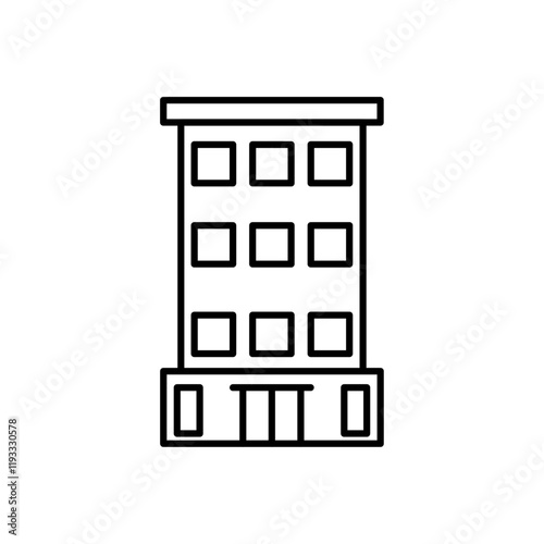 Office building icon Flat illustration sign