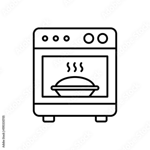 Oven icon Flat illustration sign