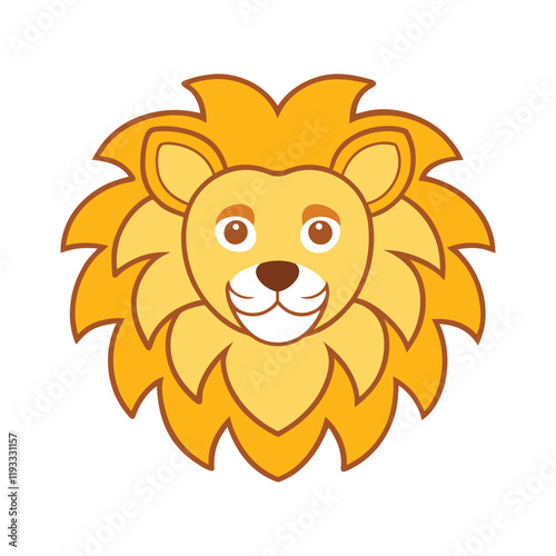 A fierce golden lion head mascot logo with a majestic mane, exuding strength, pride, and authority. Perfect for brands aiming to convey power and leadership.