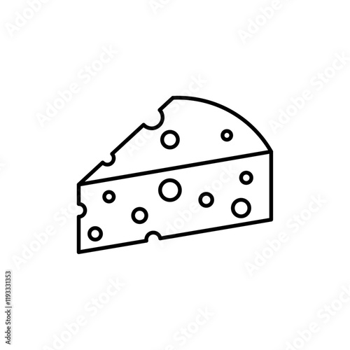 piece of cheese icon Flat illustration sign