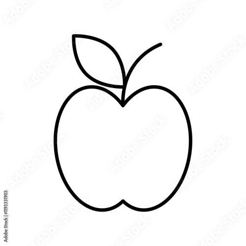 Red apple icon Flat illustration sign