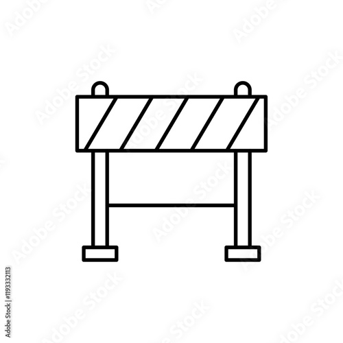 Roadblock icon Flat illustration sign