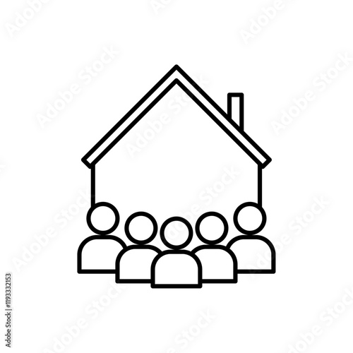 roommates icon Flat illustration sign