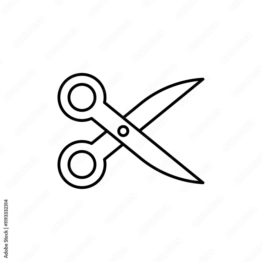 Fototapeta premium Scissors cutting icon Flat illustration sign