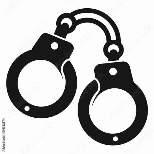 handcuffed icon vector illustration, handcuffed silhouette  