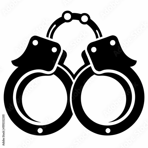 handcuffed icon vector illustration, handcuffed silhouette  