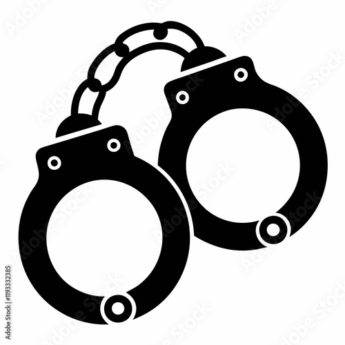 handcuffed icon vector illustration, handcuffed silhouette  