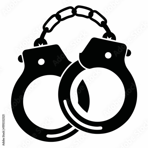 handcuffed icon vector illustration, handcuffed silhouette  