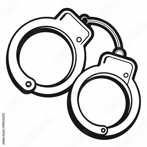 handcuffed icon vector illustration, handcuffed silhouette  