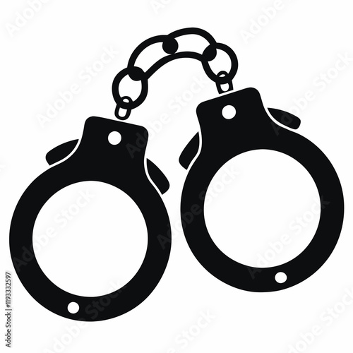 handcuffed icon vector illustration, handcuffed silhouette  