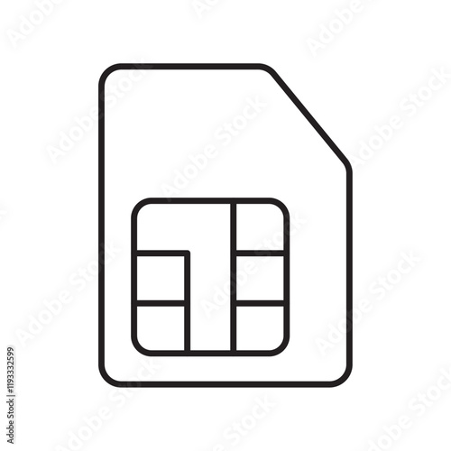 Sim card icon Flat illustration sign