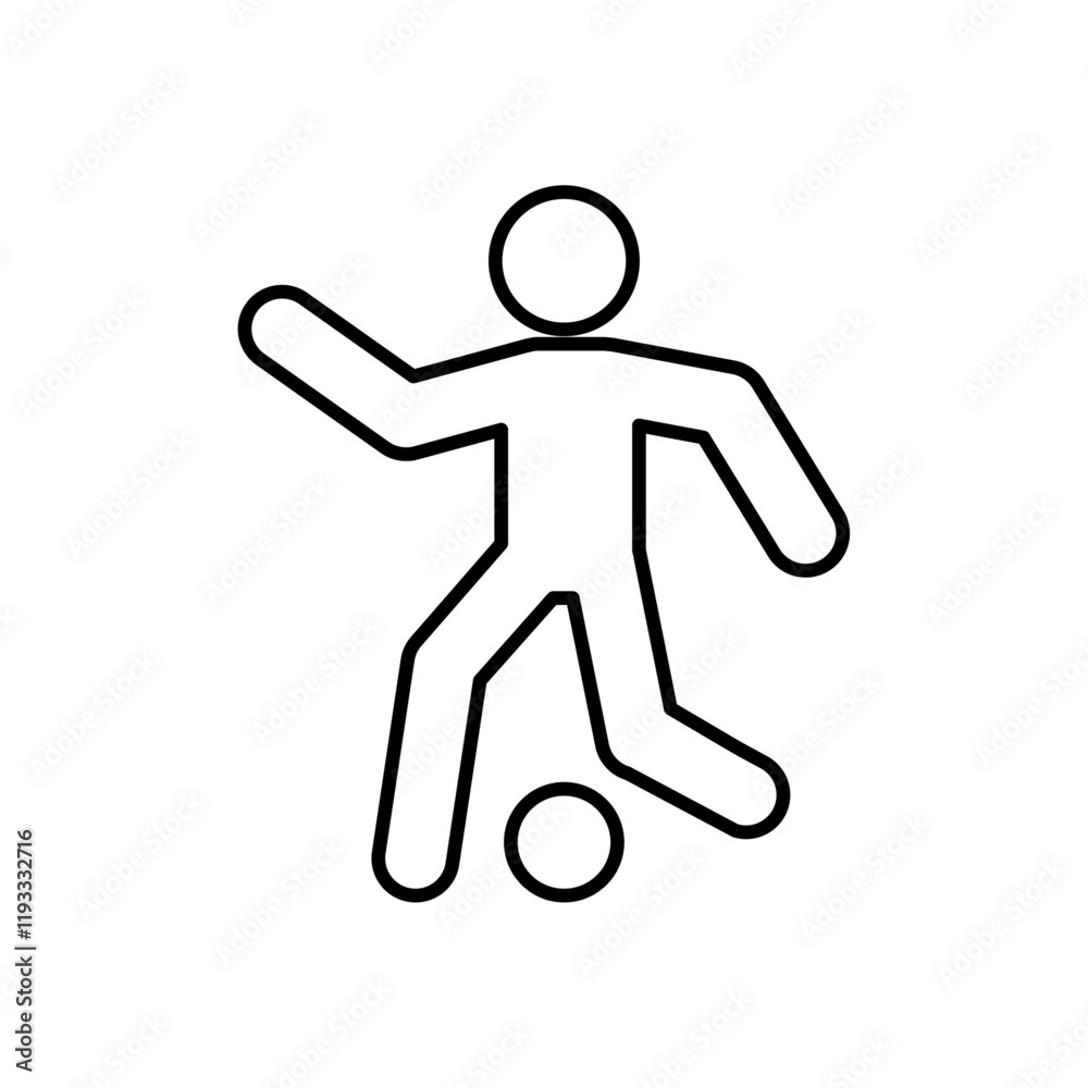 Soccer player with ball icon Flat illustration sign Soccer player with ball icon Flat illustration sign