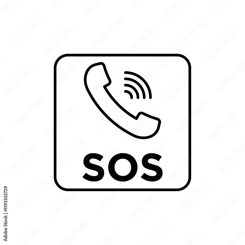 SOS Emergency icon Flat illustration sign SOS Emergency icon Flat illustration sign