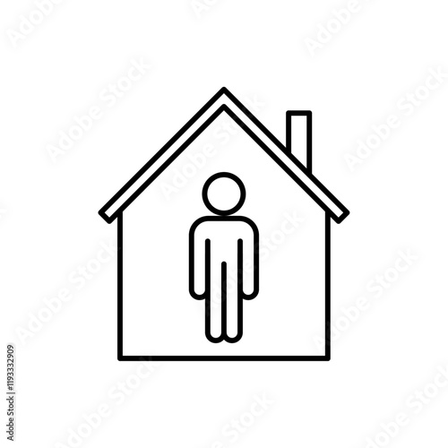 Stay home icon Flat illustration sign