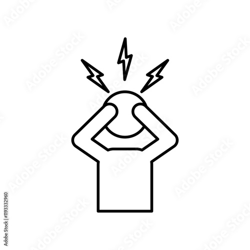 Stress icon Flat illustration sign