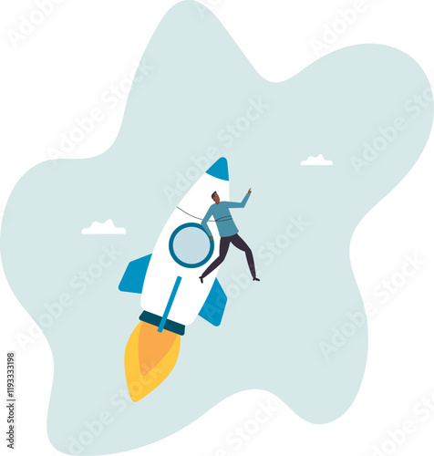 start new job or boost growing speed to success, ambition, leadership or innovation for advantage.business concept.flat character.