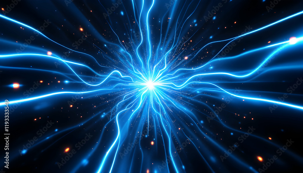Naklejka premium Stunning Blue Energy Burst Abstract Background Image