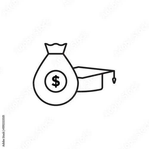 tuition fee icon Flat illustration sign