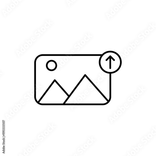 Upload photo icon Flat illustration sign