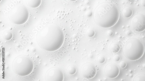 Wallpaper Mural White foam background showcasing a variety of bubble sizes in a clean, abstract design.  Torontodigital.ca