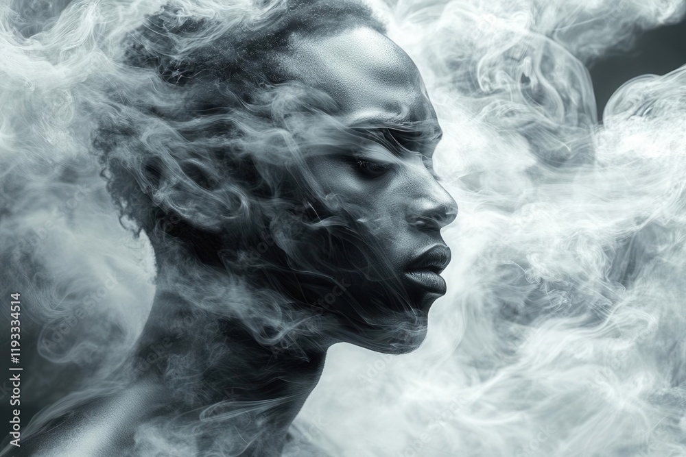 double exposure effect blending the image of an athlete with swirling smoke, creating an ethereal and dynamic representation of movement and energy double exposure effect blending the image of an athlete with swirling smoke, creating an ethereal and dynamic representation of movement and energy