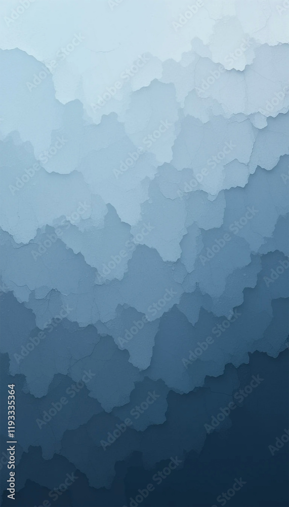 Abstract blue crumbed shape with overlapping layers Abstract blue crumbed shape with overlapping layers