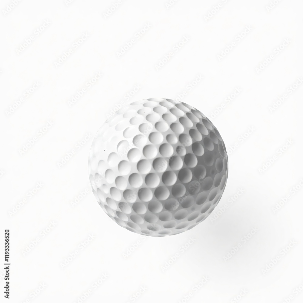 A Close-Up of a Pristine White Golf Ball, Perfectly Isolated Against a Plain White Background, Exemplifying Simplicity and Purity. A Close-Up of a Pristine White Golf Ball, Perfectly Isolated Against a Plain White Background, Exemplifying Simplicity and Purity.