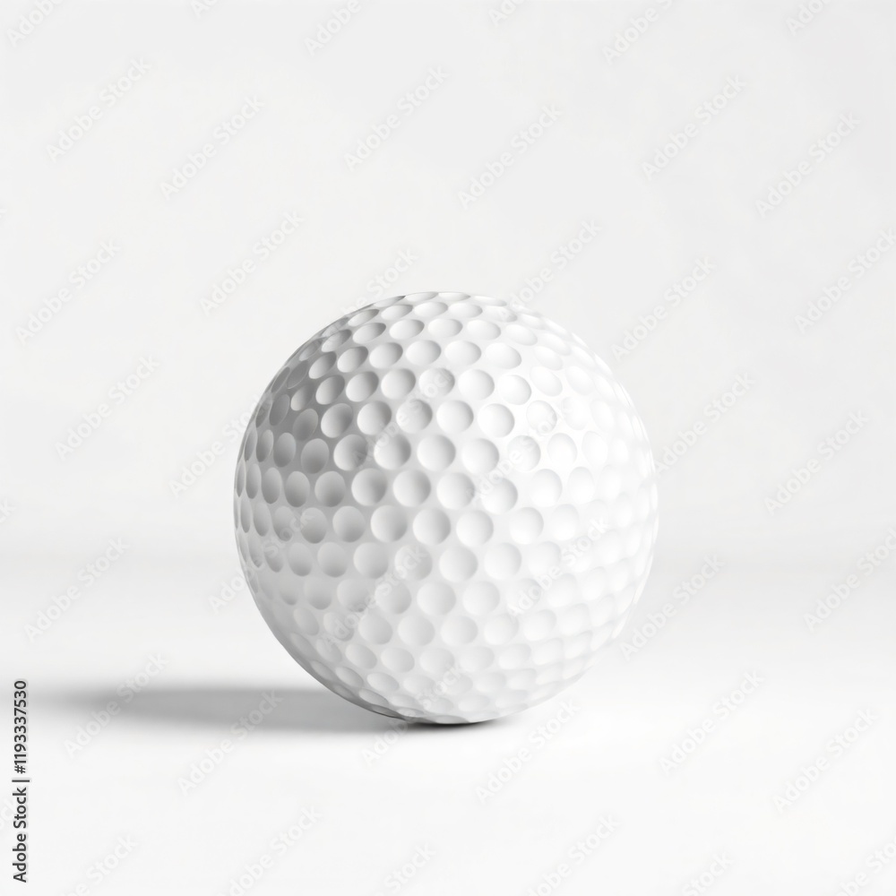 A Single White Golf Ball on a Plain White Background A Single White Golf Ball on a Plain White Background