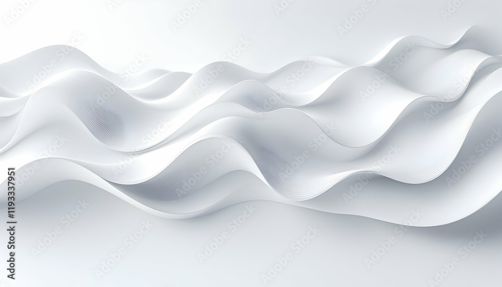 Obraz premium Abstract White Wave Background Image for Design