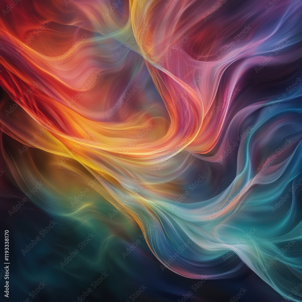 Fototapeta premium Colorful abstract flowing lines creating dynamic shapes