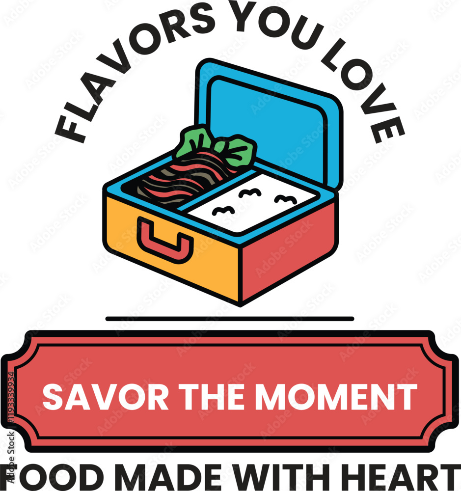 illustration in the concept of Lunch box in line style illustration in the concept of Lunch box in line style