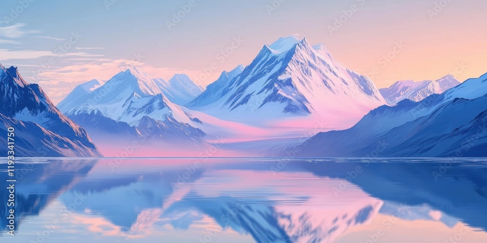 Obraz premium Serene Mountain Lake Peaceful Sunrise Landscape