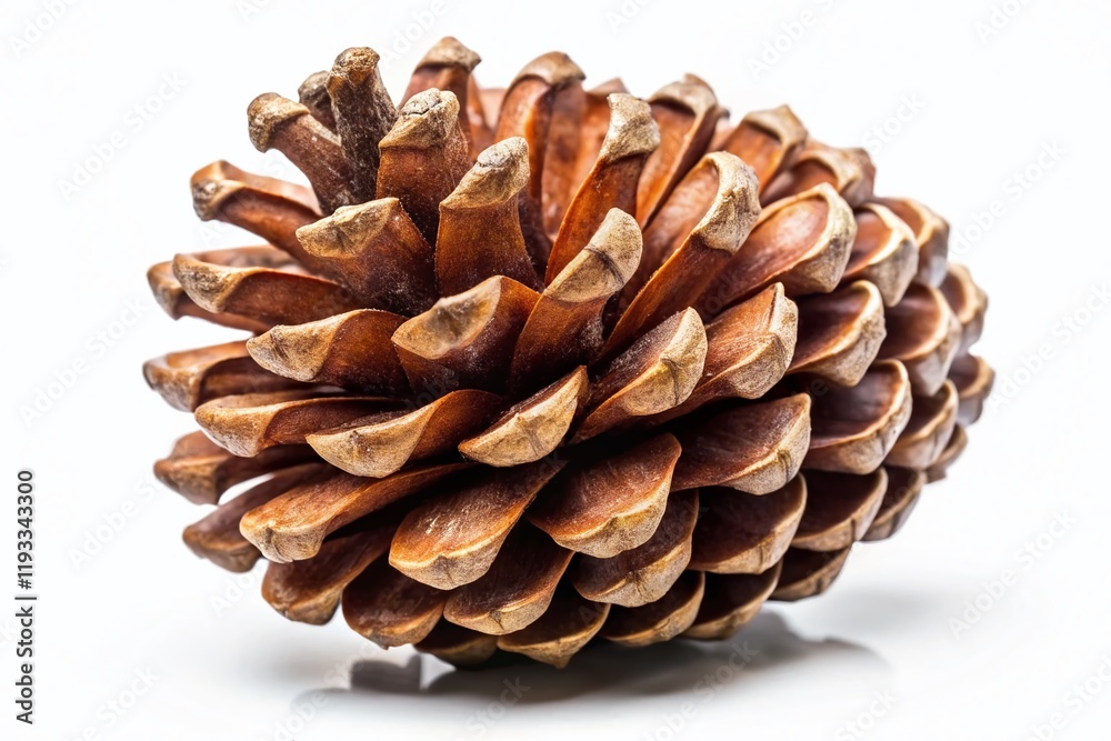 Close-up Brown Pinecone on White Background - Perfect for Christmas & Winter Designs Close-up Brown Pinecone on White Background - Perfect for Christmas & Winter Designs