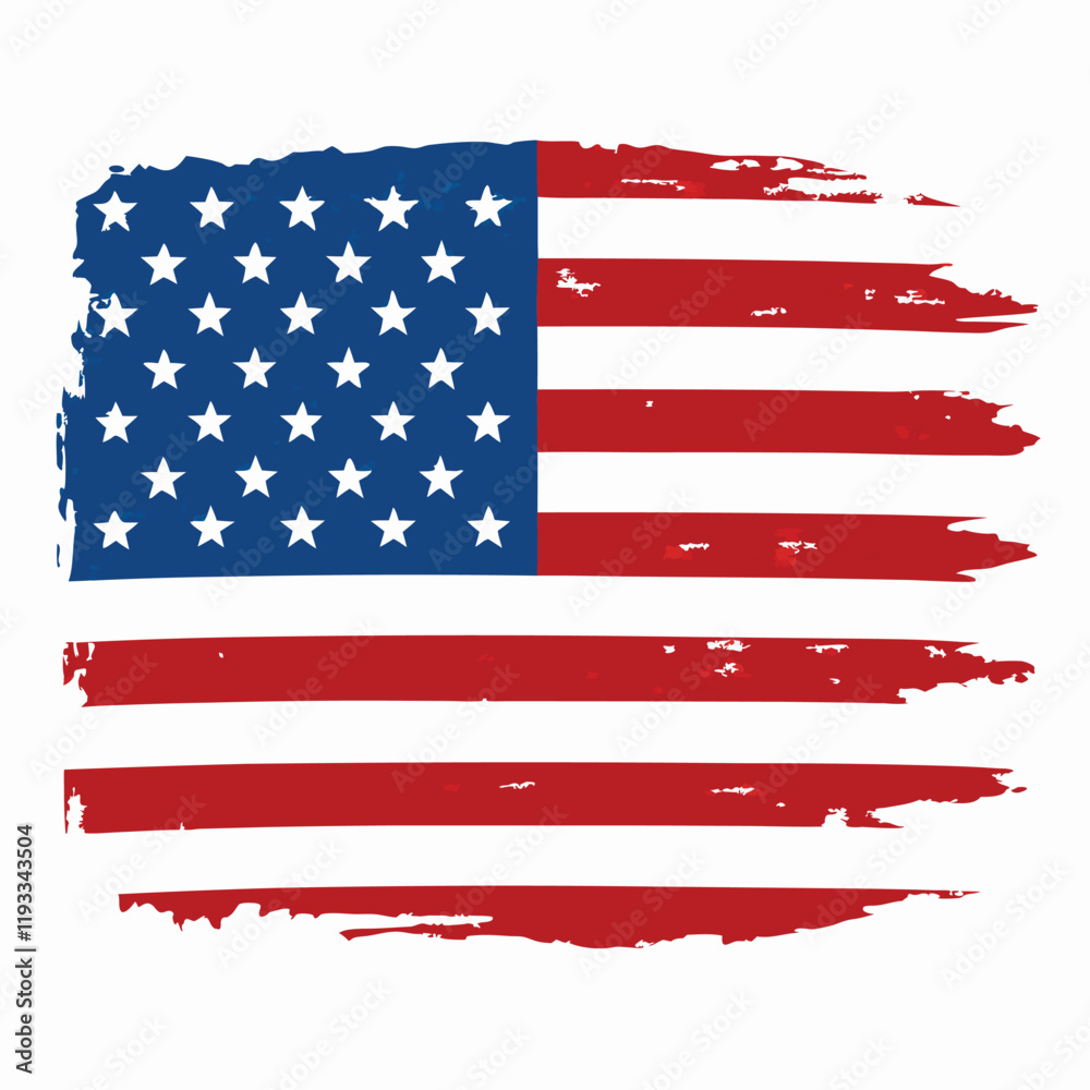 american flag with map