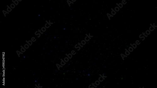 Blue and Green Particles Rising on Black 4K Loop features particles of green, blue, and aqua, rising up from the bottom of the frame against a black background in a loop.