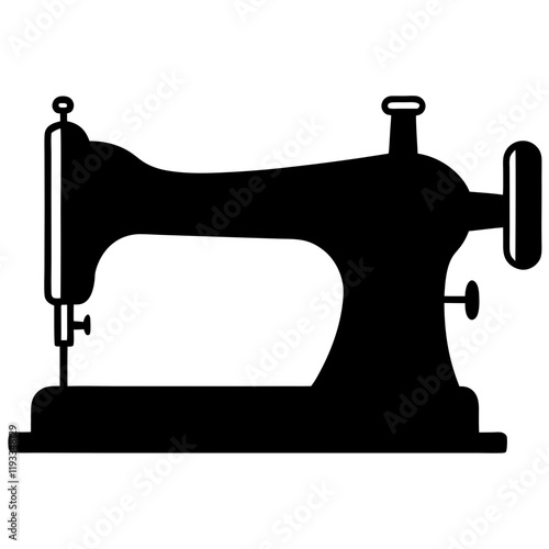  Sewing machine silhouette illustration