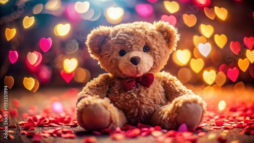 Close-up Valentine's Day Teddy Bear Macro Photography