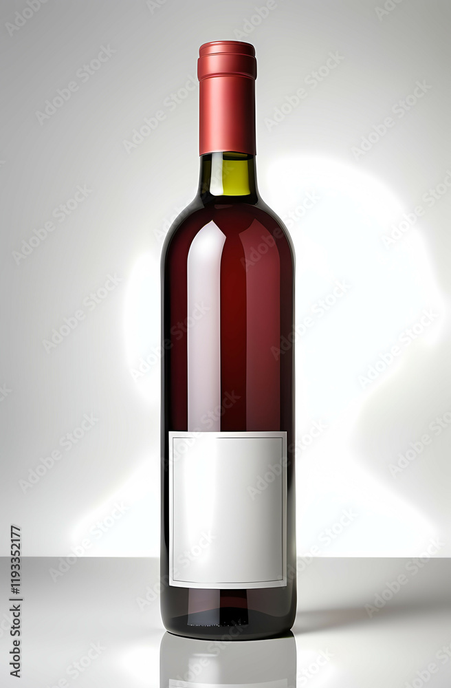 A slim, flat wine bottle with frosted clear glass Generative AI A slim, flat wine bottle with frosted clear glass Generative AI