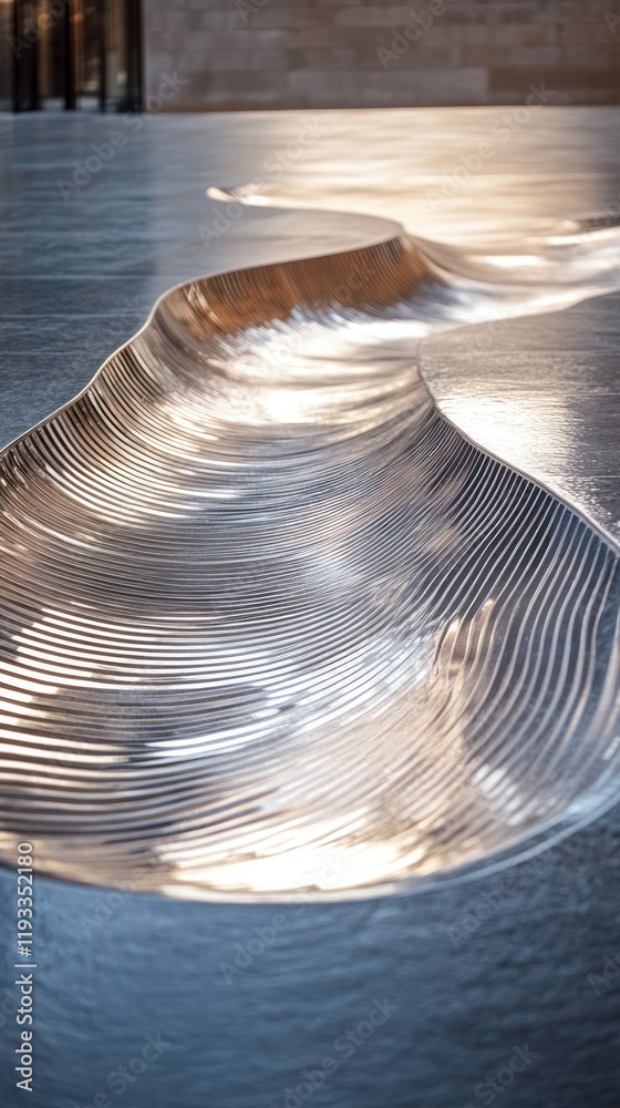 Mesmerizing water wave patterns rippling and undulating across the serene surface creating a contemporary abstract art design