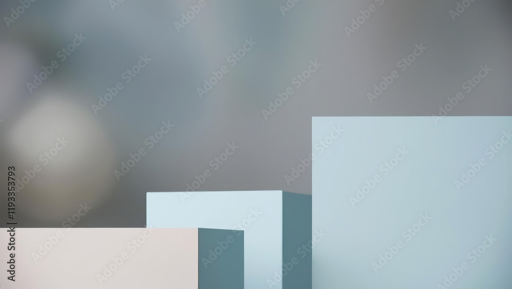 Fototapeta premium Blurred Modern Art Center Lobby with Abstract Figures.