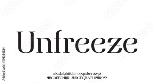 Unfreeze Elegant modern alphabet letters font logo. Typography luxury classic lettering serif italic fonts wedding vintage retro logos. vector illustration
