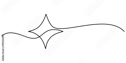 Line star one continuous line drawing design vector, hand draw doodle stars illustration in continuous line arts style vector, Star continuous one line drawing vector illustration, Premium vector, pro