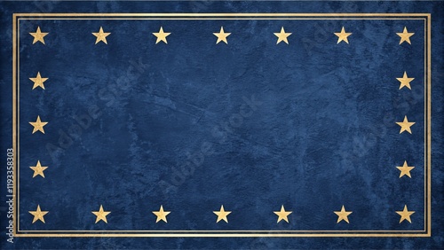 Navy Blue Gold Star Border Background, Patriotic Design, Textured Wallpaper Patriotic, Background