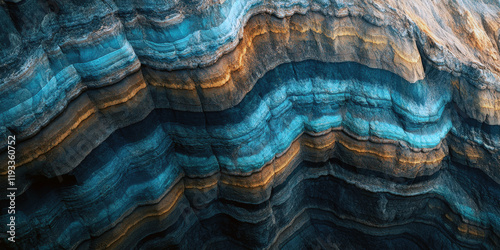 Wallpaper Mural Aerial view of layered rock formations in turquoise and mint colors creating natural geological patterns and textures. Generative AI Torontodigital.ca