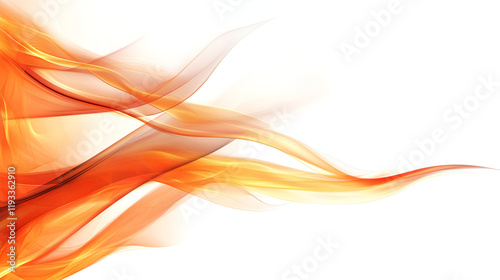 Fiery Flame Abstract Design isolated on white photo