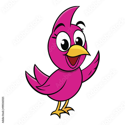 A vibrant pink bird mascot logo featuring a cheerful, cartoon-style bird with expressive eyes, sleek feathers, and dynamic pose, radiating charm and energy. Perfect for branding!