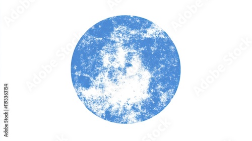 Abstract blue circle with white texture.